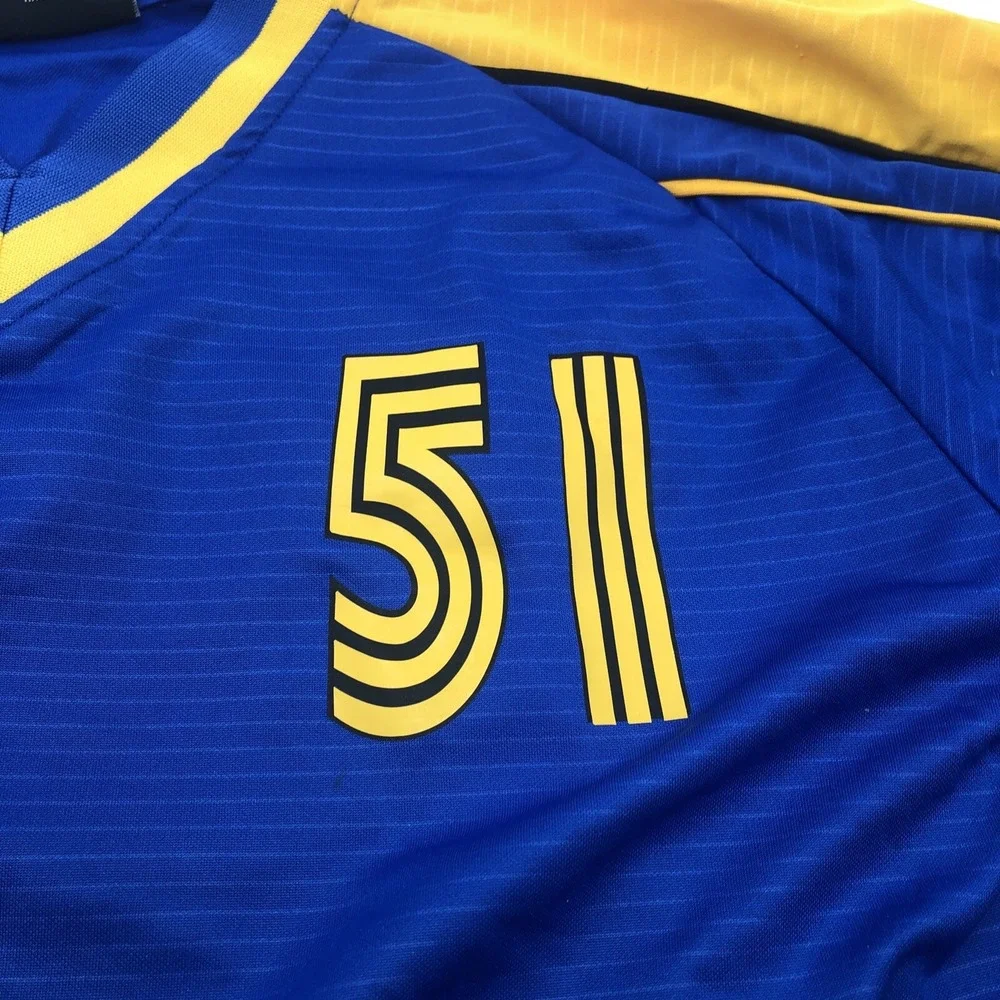 Fusion Fc Soccer Game Jersey Kelme Aqua Breathe Medium Blue Used Number51 Futbol